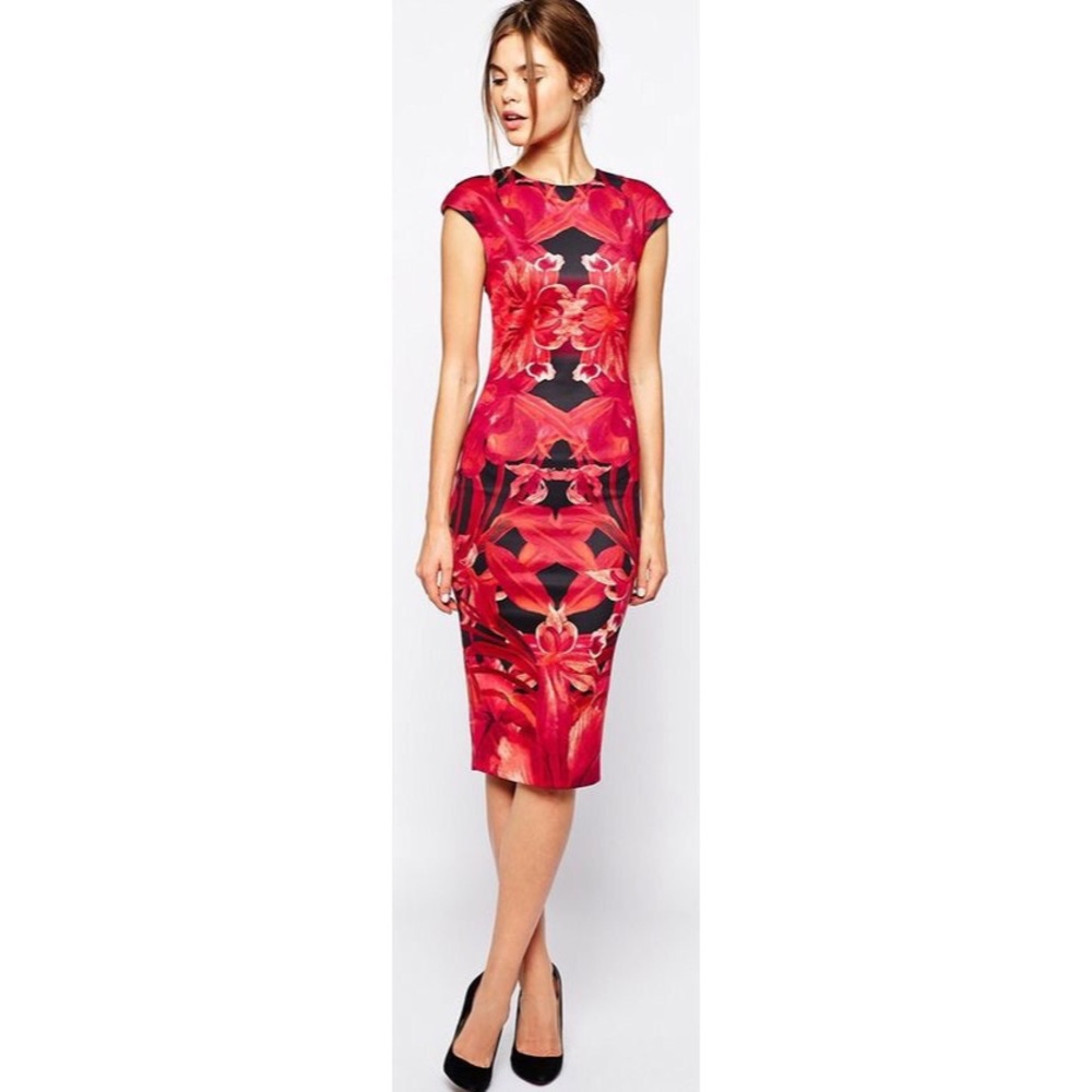 Ted Baker Nais Jungle orchid midi dress